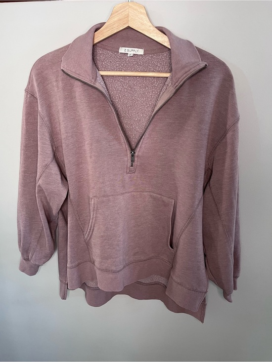Z Supply Sweaters - Z Supply Mauve Half-Zip Cowl Pullover